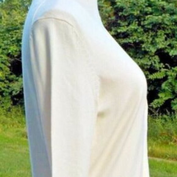 Allegory Ivory Button up Cardigan Sweater Silk/Cotton Blend SZ Small - Picture 2 of 10